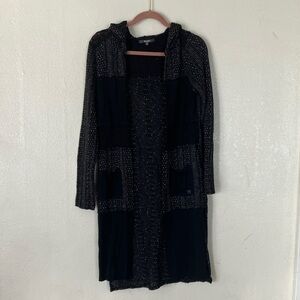 Miss Me Black Knit Open Front Longline Cardigan, M